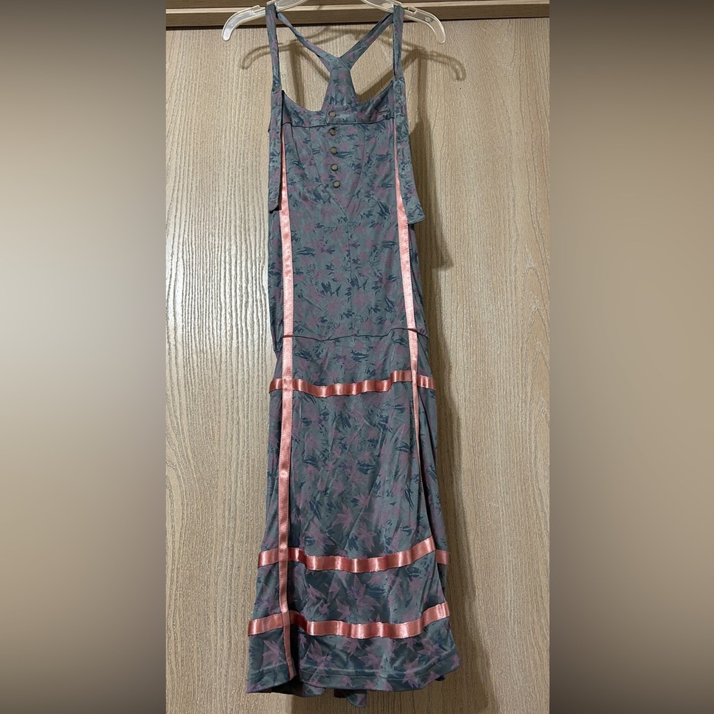 Diesel Cyber Goth Butterfly Dress Pink Satin Feel Blue Purple Adj. Straps Sz XS